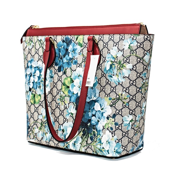 NEW GUCCI MEDIUM GG BLOOMS SUPREME CANVAS TOTE - Picture 2 of 8